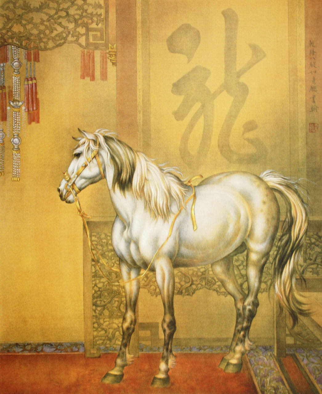 高清:田书翰工笔马##画画# #画# #工笔画