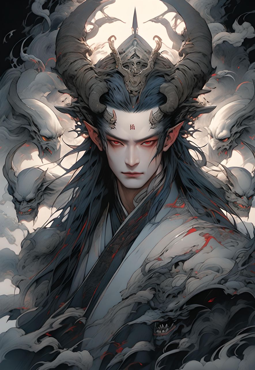 魔王#水墨风##古风##魔王##图片##二次元##动漫头像和壁纸##卡通图片