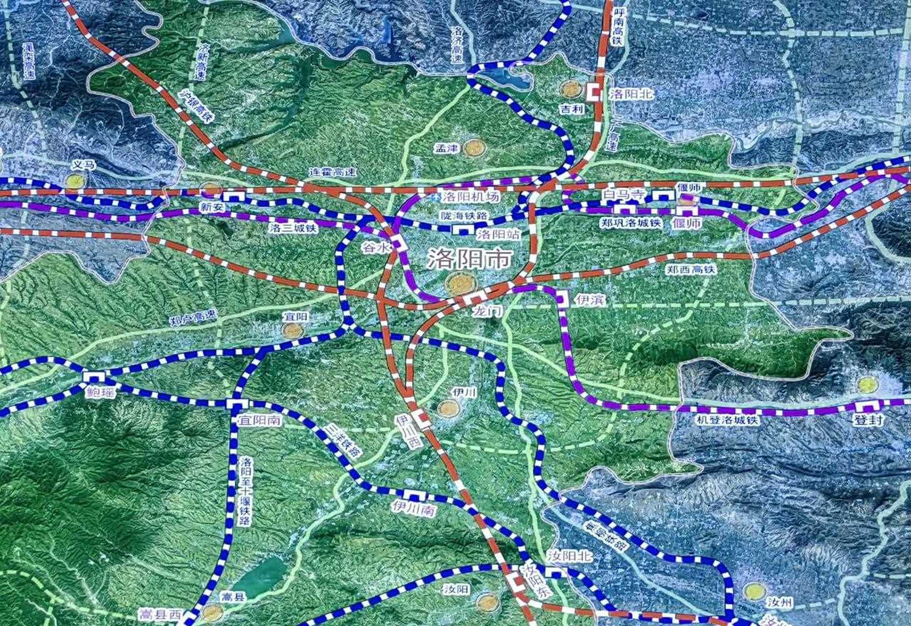 洛阳规划馆,未来洛阳交通枢纽总图!