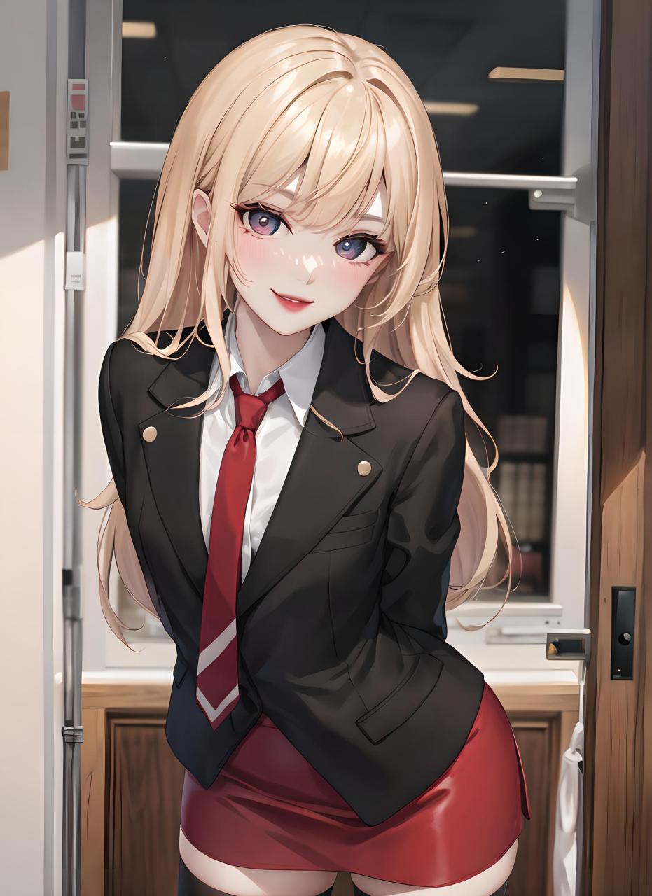 动漫壁纸---二次元黑西装职场丽人 二次元厚涂风下的职场制服御姐,黑