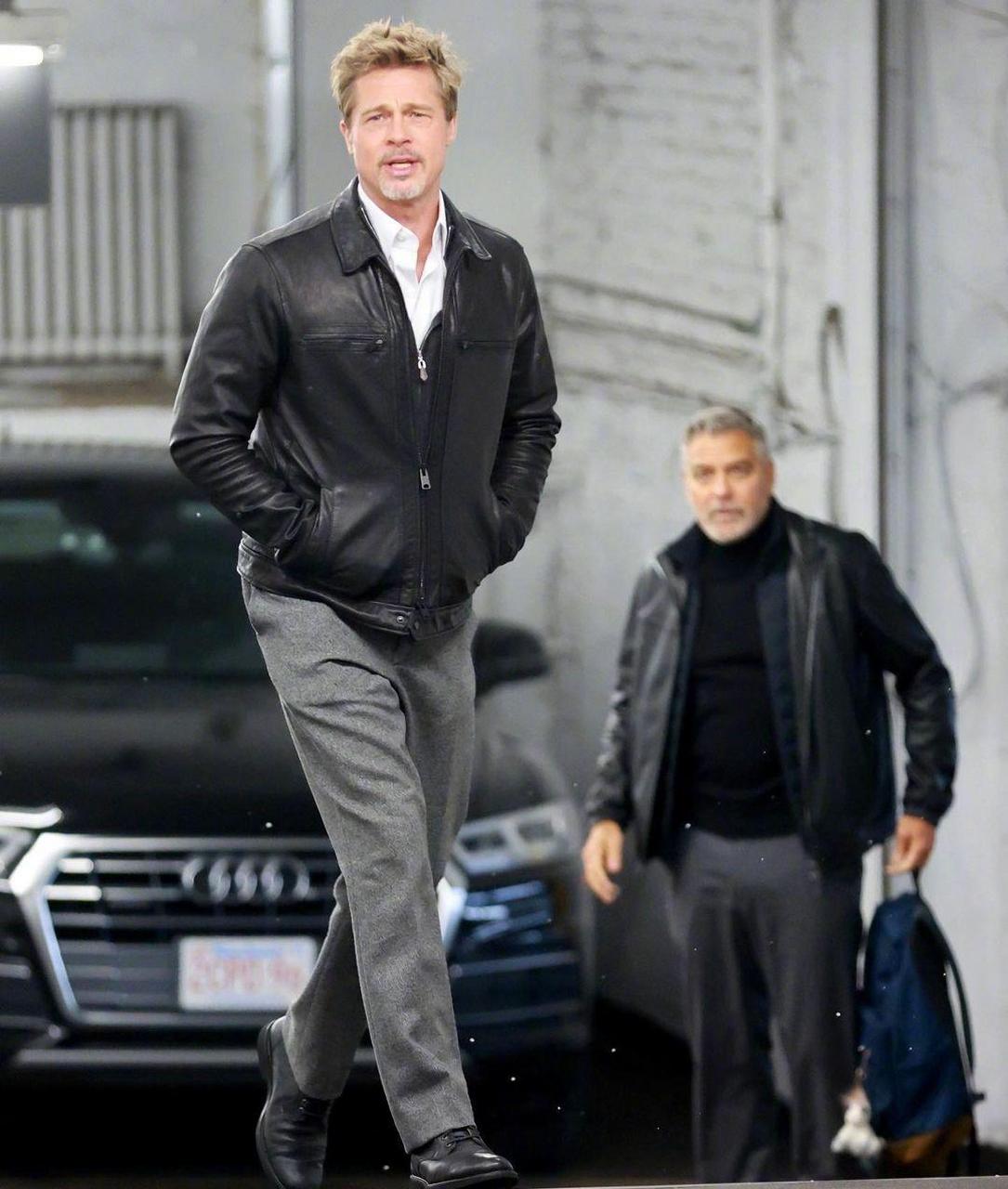 皮特和乔治.克鲁尼,两位帅气的修理工真是好有型.