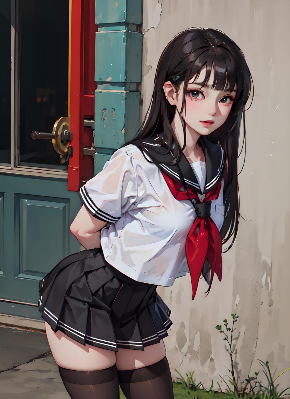 动漫壁纸---二次元学生妹纸 这是一位厚涂动漫风格的二次元校园萝莉