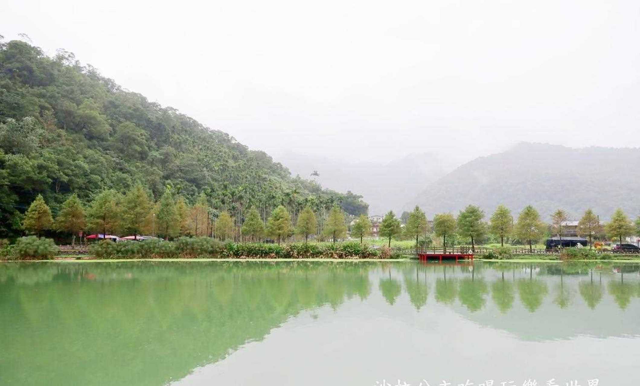 『望龍埤』宜蘭員山免費景點,這裡還有環湖落羽松[鈴鐺] 站在木棧道上