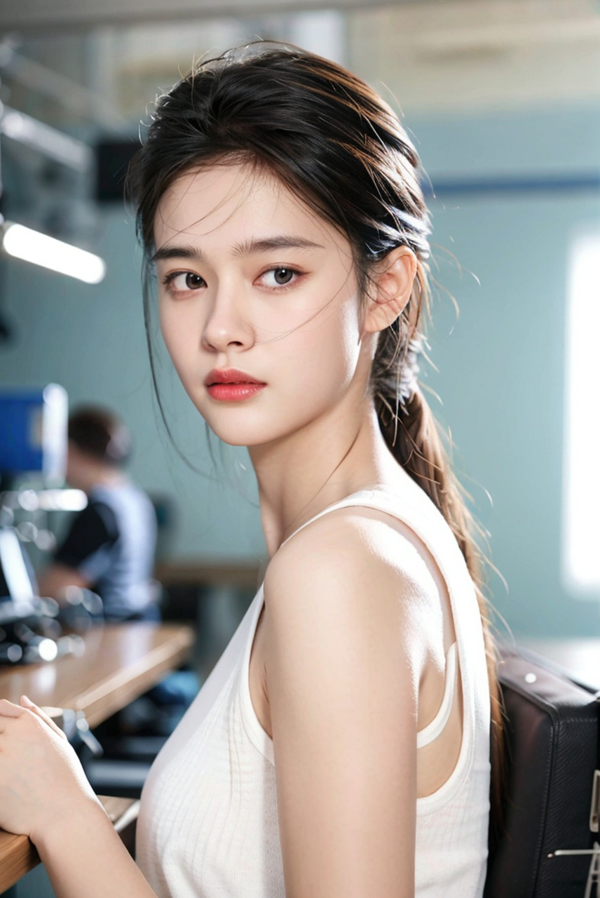 踩缝纫机的美少女,高颜值清纯美女写真艺术照#清纯美少女# #美女