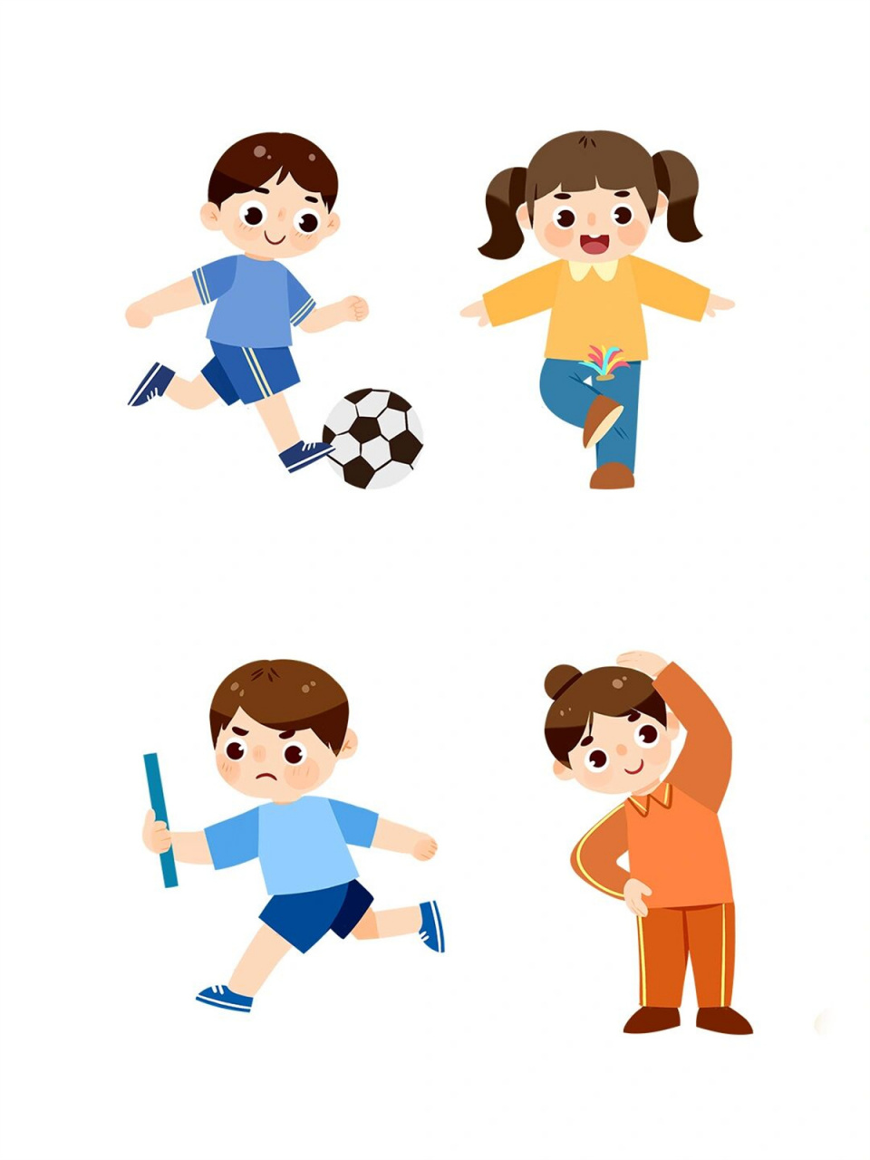 78今天的素材96 93运动的小学生png合集素材 93体育课元素