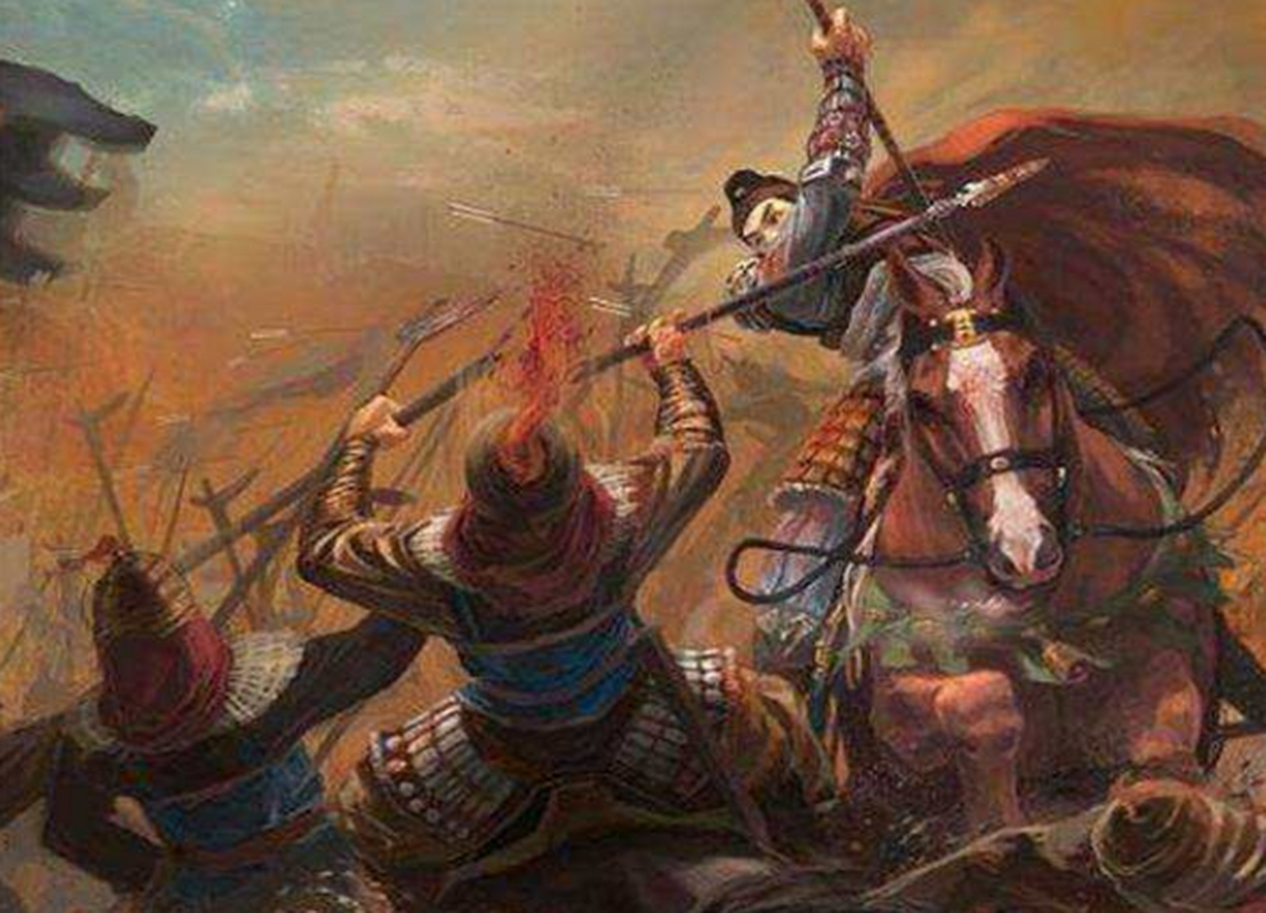 1647年,明军悍将张家玉手持大刀,与清军大战十天十夜.