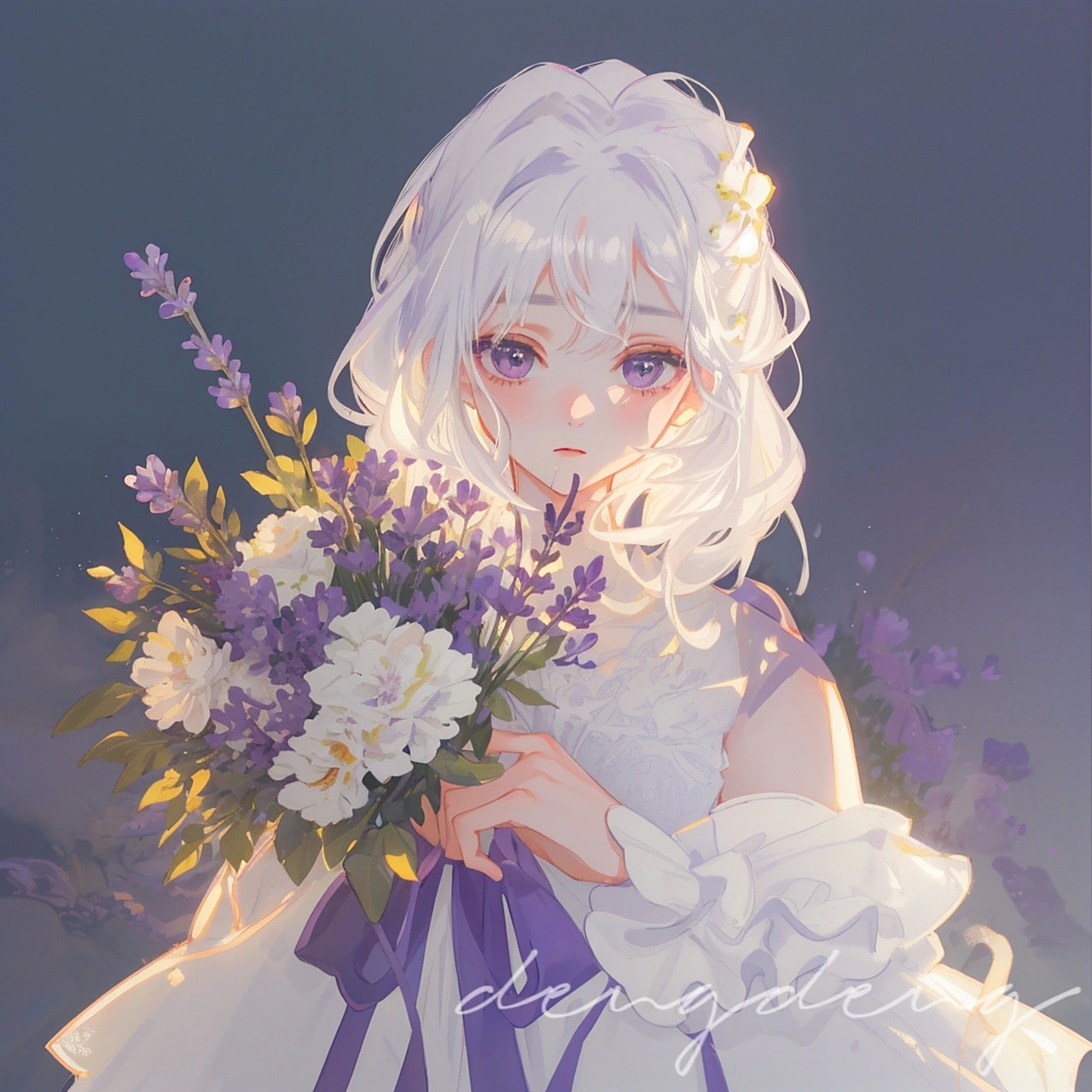 薰衣草|少女|唯美|头像