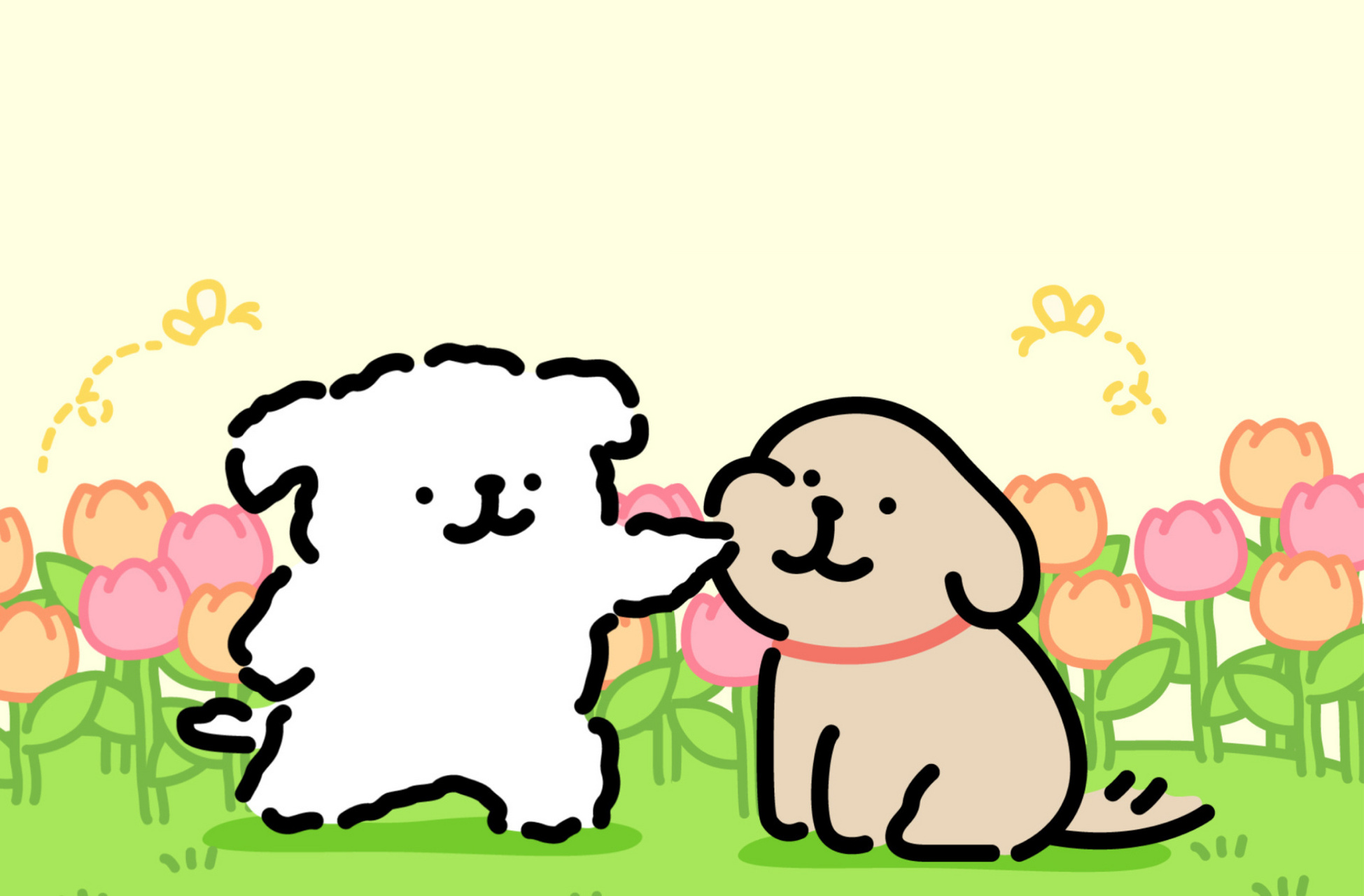 线条小狗ipad电脑壁纸