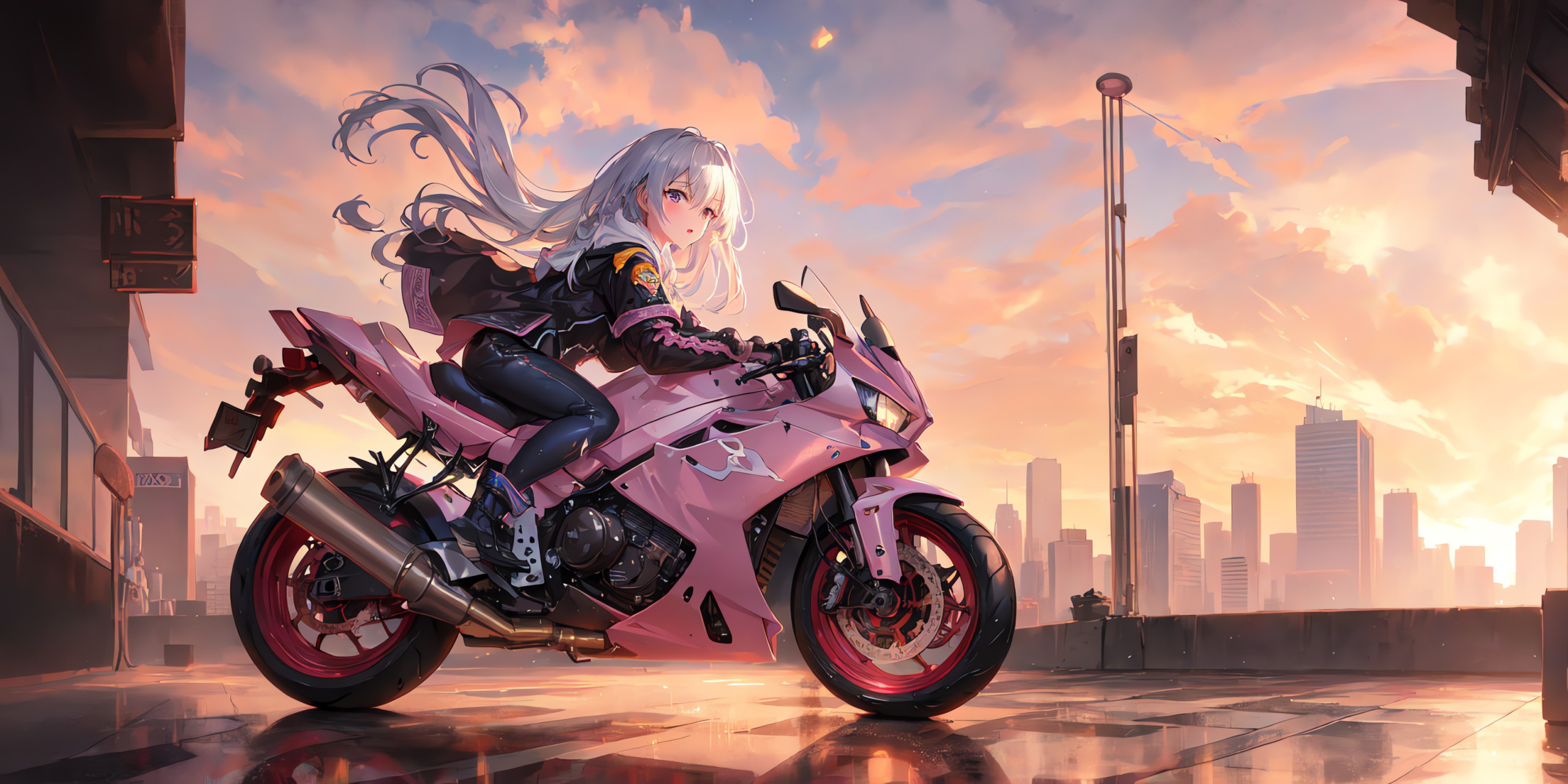 二次元#  #摩托车#   应网友需求,来一组摩托车帅照[嘿哈]