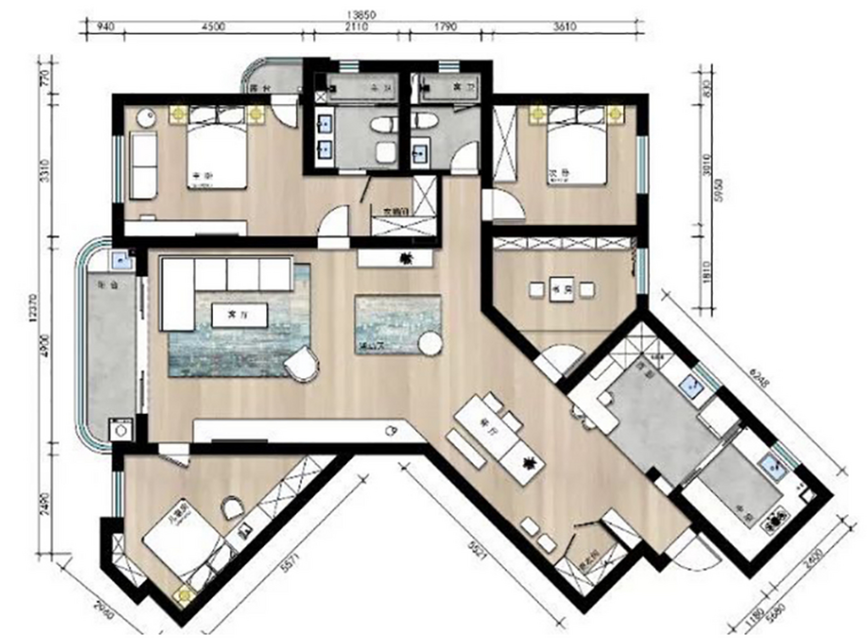 长宁区王子公寓159㎡,  [微风]简洁的表现形式来满足人们对空间环境的