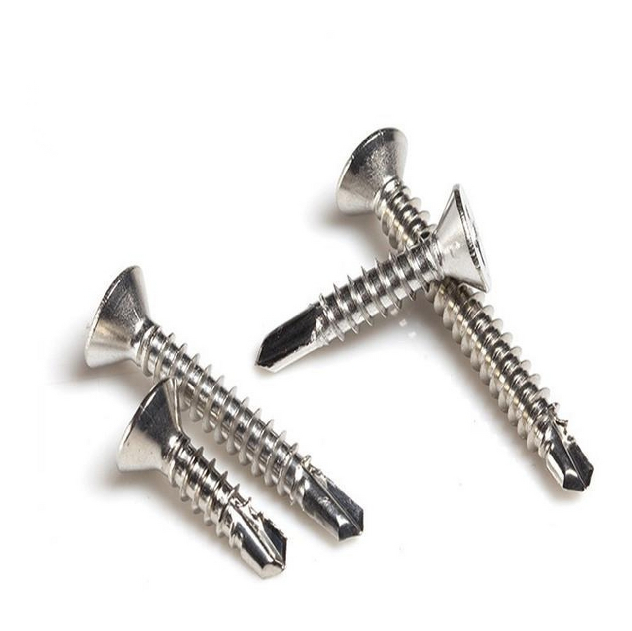 今日紧固件设计图分享:十字沉头的钻尾螺丝(带筋),1022碳钢材质的