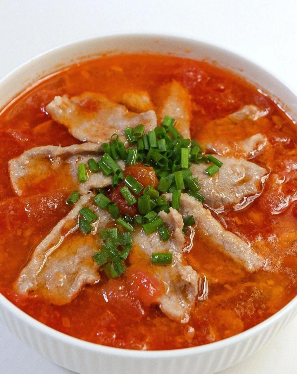 3岁宝宝也可以吃的浓汁番茄酸汤肉片!