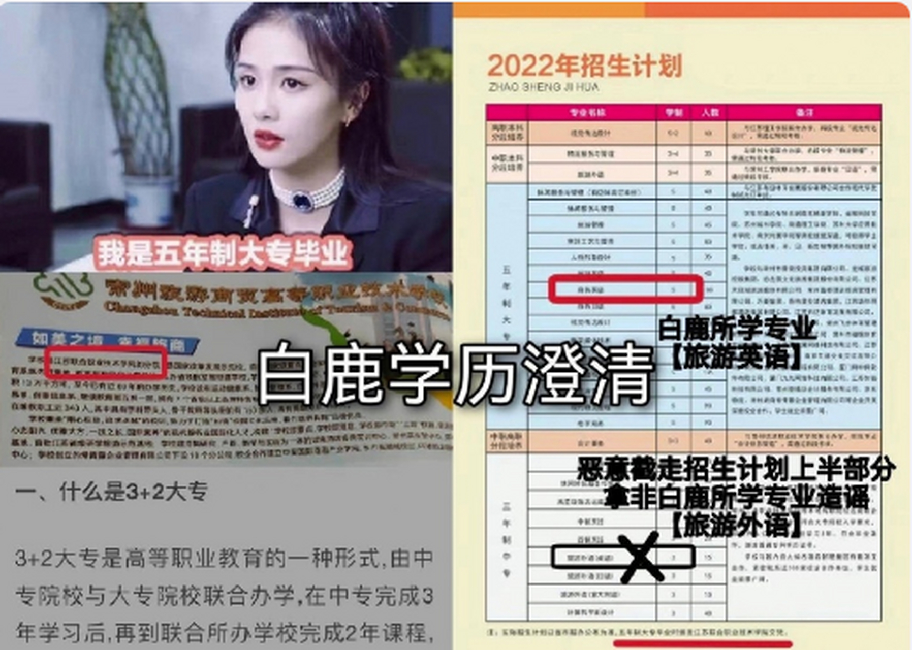 白鹿学历澄清:《常州晚报》刊登有白鹿母校优秀毕业生的介绍.