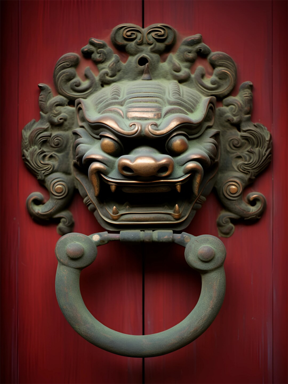 绘画素材铜门环古风图腾  它精致细腻的纹理,仿佛在诉说着古老的故事.