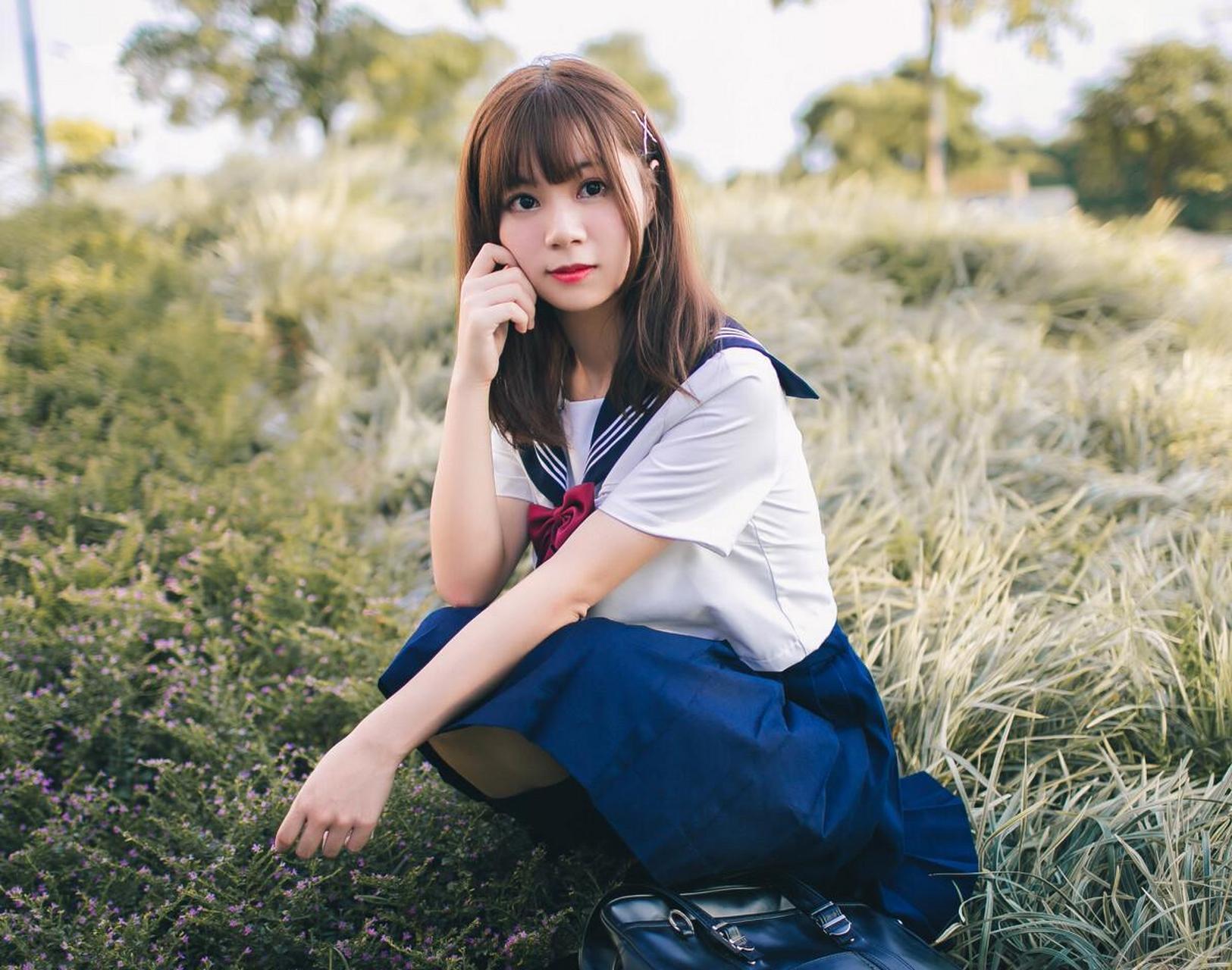 纯纯的jk少女,日系唯美风格摄影