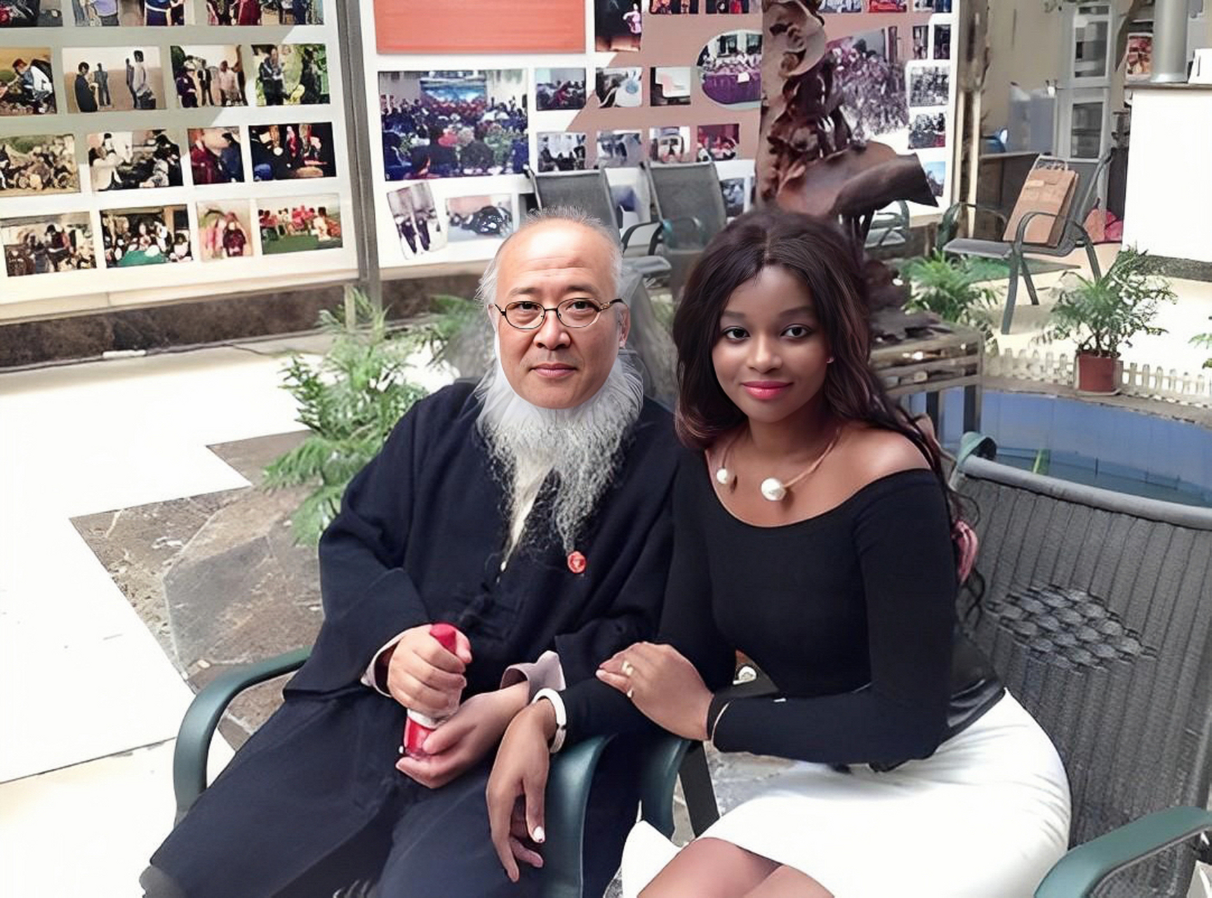 2011年,53岁画家杨彦,豪掷4000万迎娶21岁非洲美女.