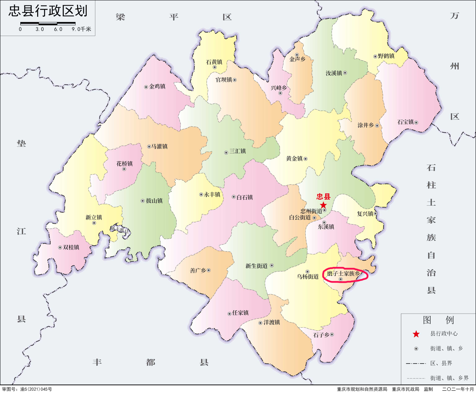 忠县行政区划地图图片