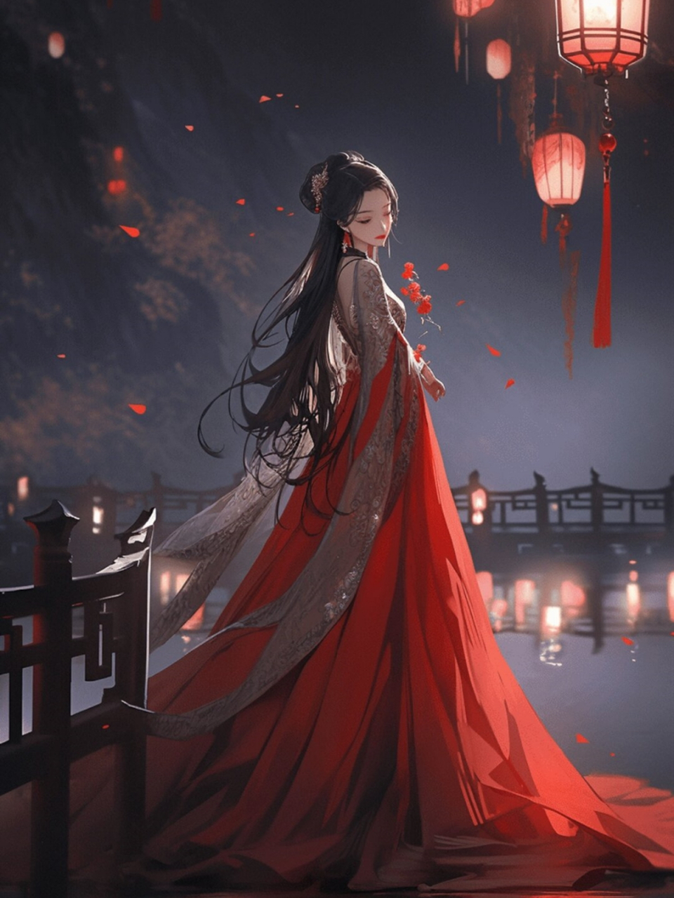 古风美人-红衣  那一抹鲜艳的红色,仿佛是她内心的热烈与激情.