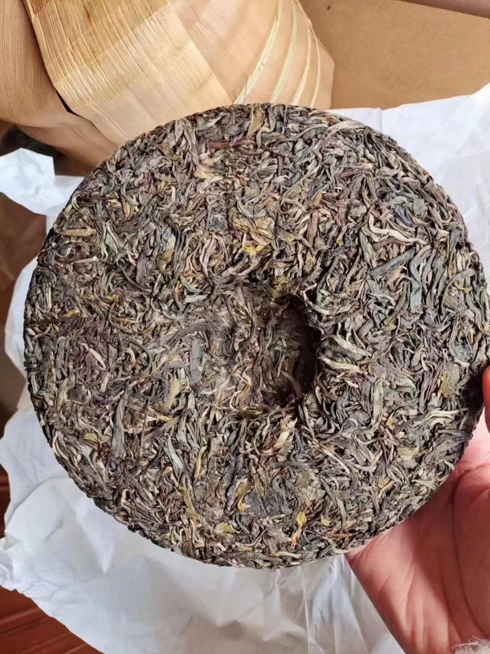 黎明星火茶厂出品,2020年头春昔归古树生饼,500年树龄昔归古树纯料