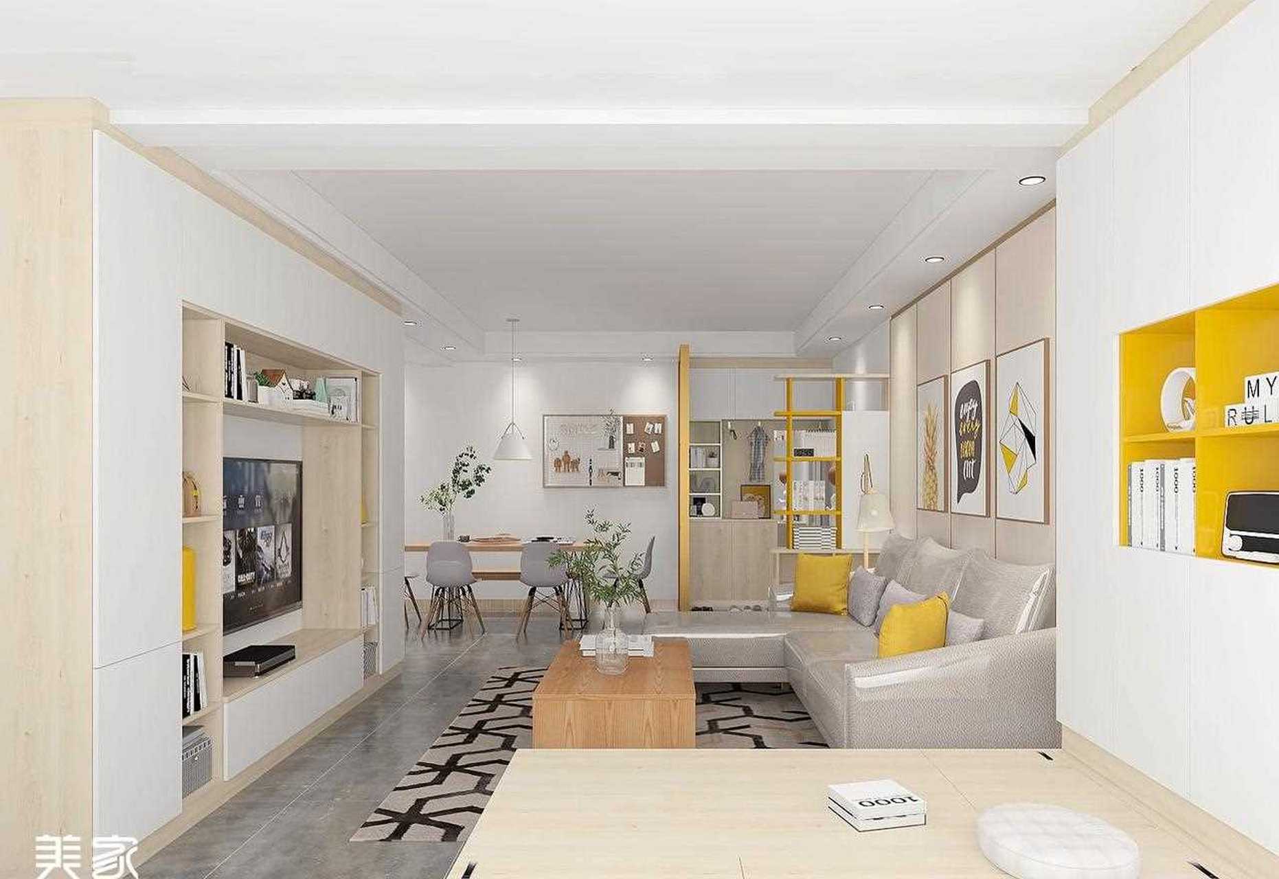 大l型客餐厅可以怎么设计? 看下这套效果图喜欢吗?