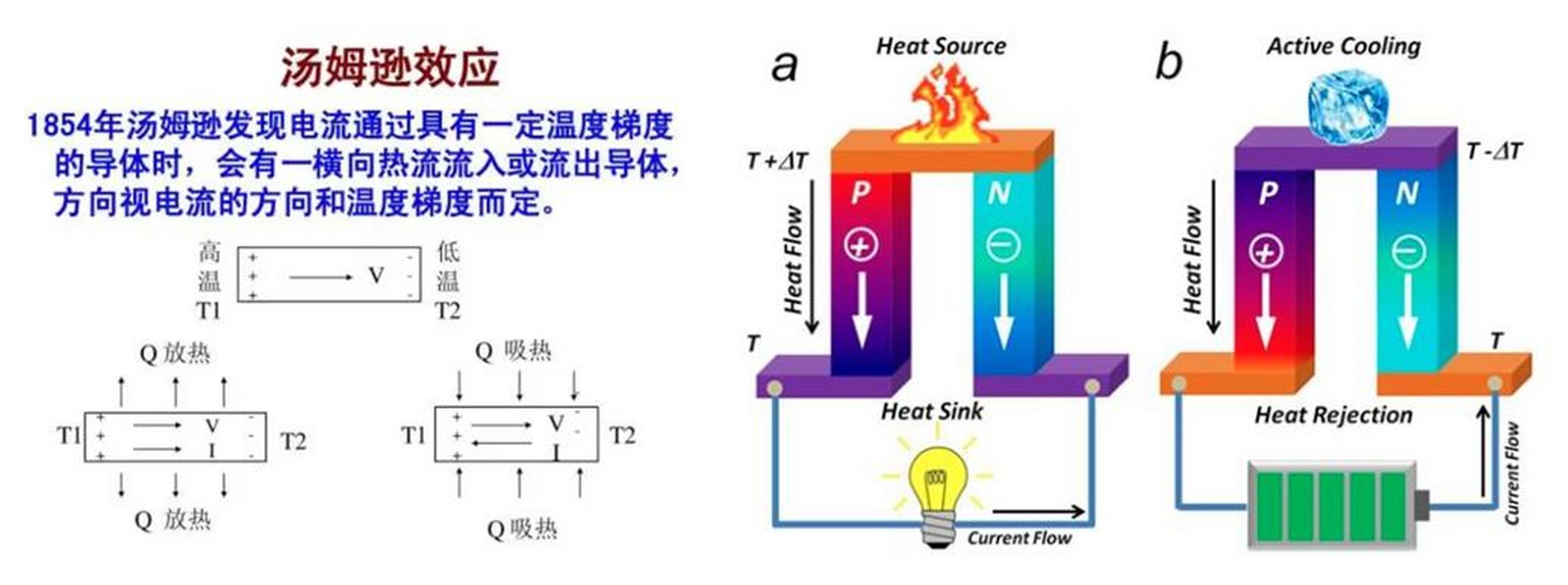 "汤姆逊效应"的物理学解释是:金属中温度不均匀时,温度高处的自由电子