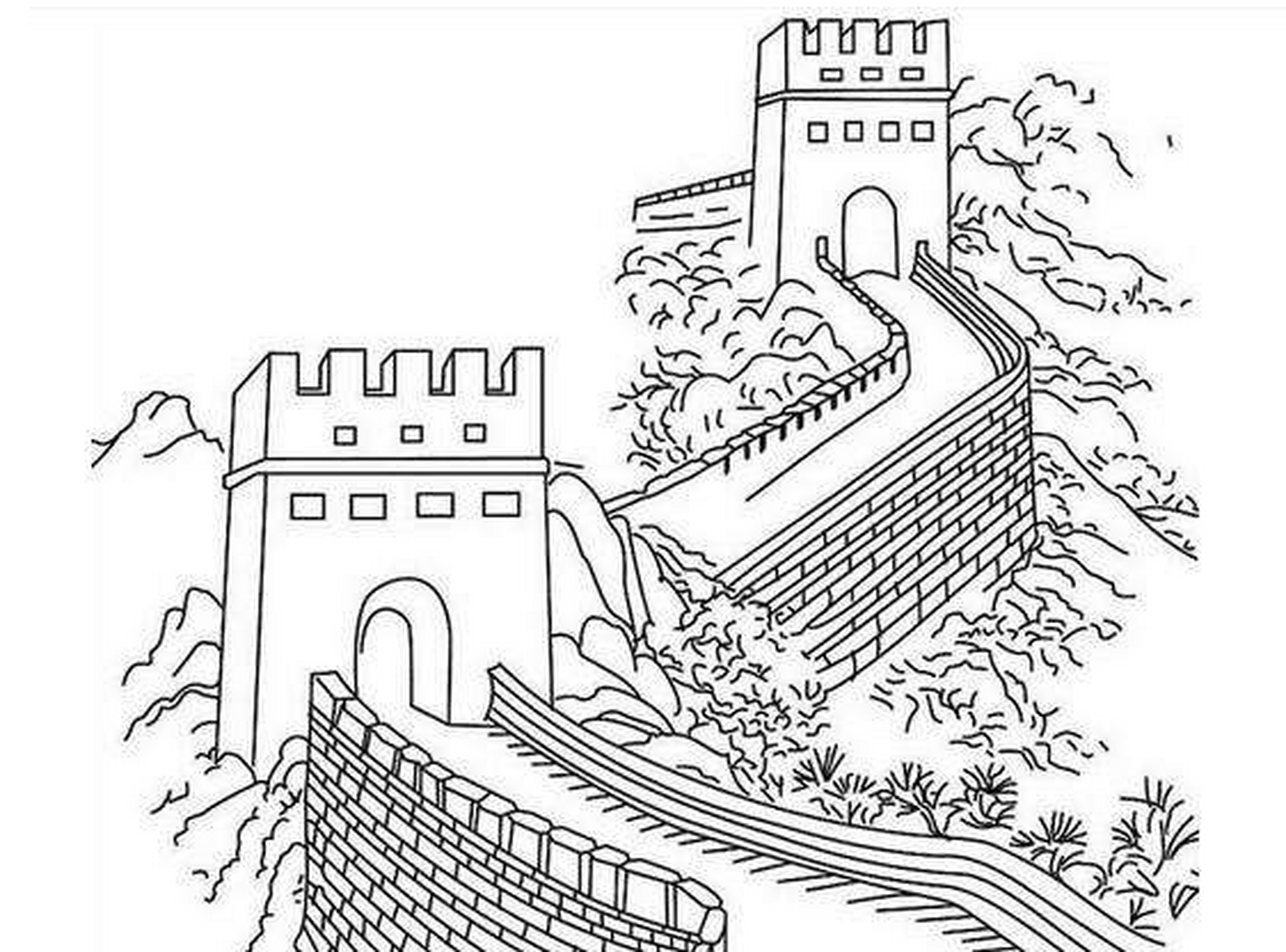 小孩画画简单图片大全,长城  中国有句古话叫做"不到长城非好汉",相信