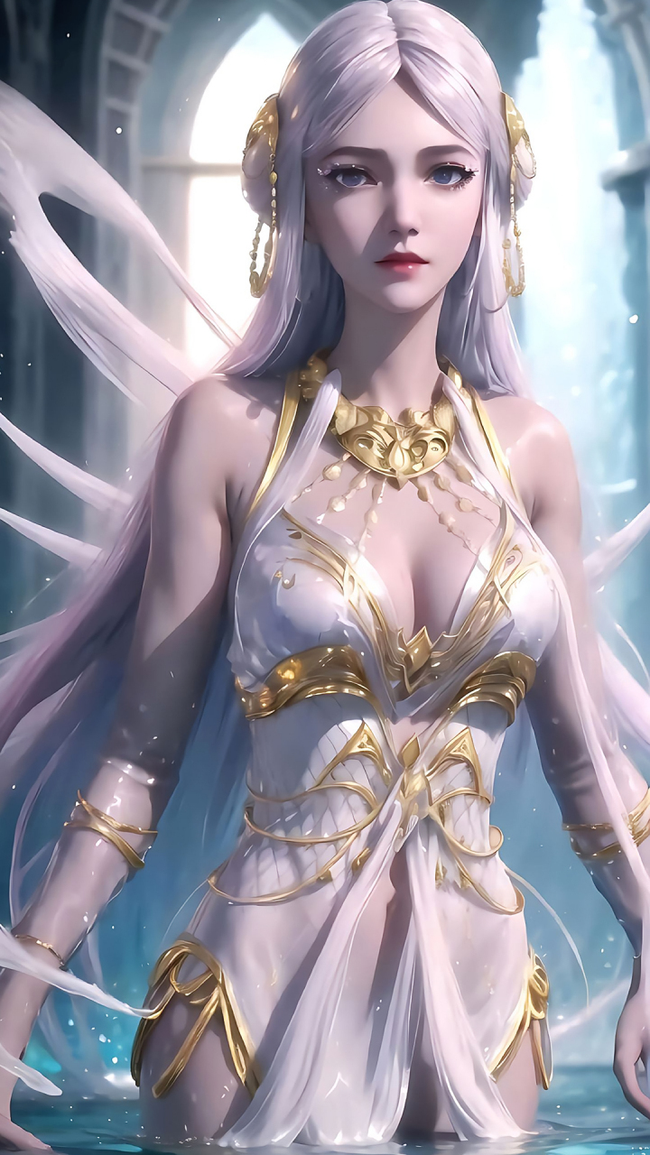 国漫女神|《武庚纪》白龙高清ai手机壁纸:又称"句芒",远古神族四大