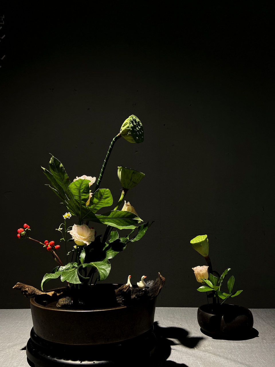 93花派中式插花集训营 day1 90今日课程: 盘花直立型,盘花直立型