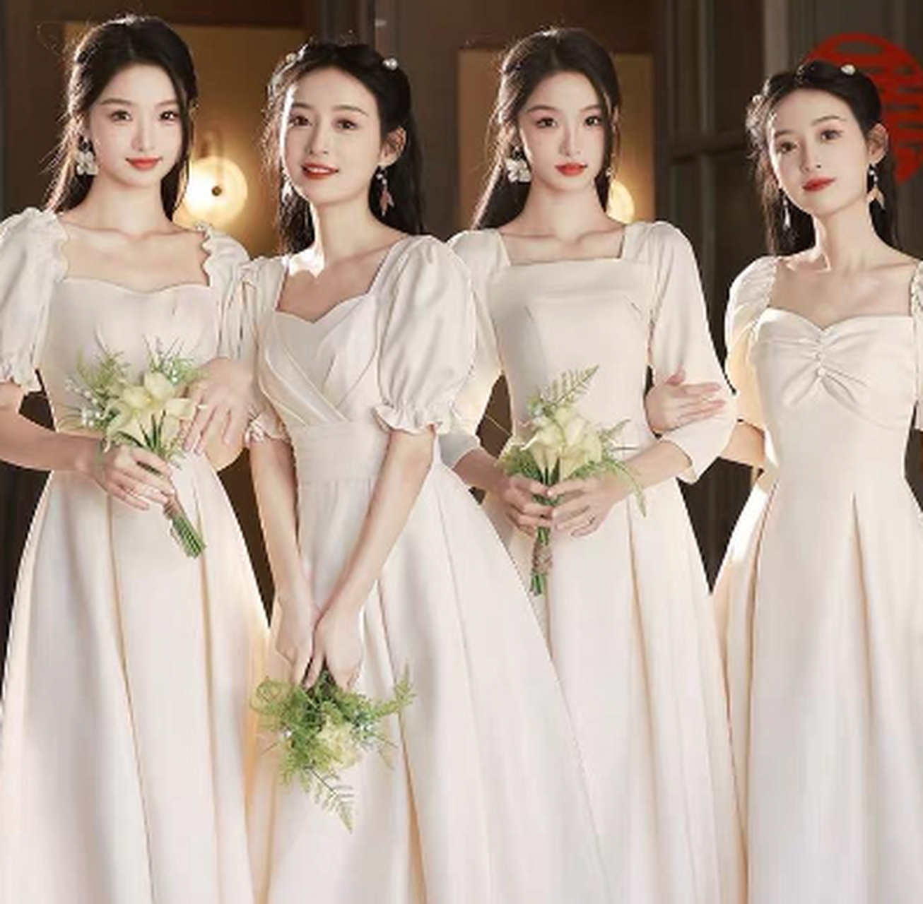 美女姐妹花同时去做伴娘,伴郎团队这下压力肯定会很大啊,可能会承受不