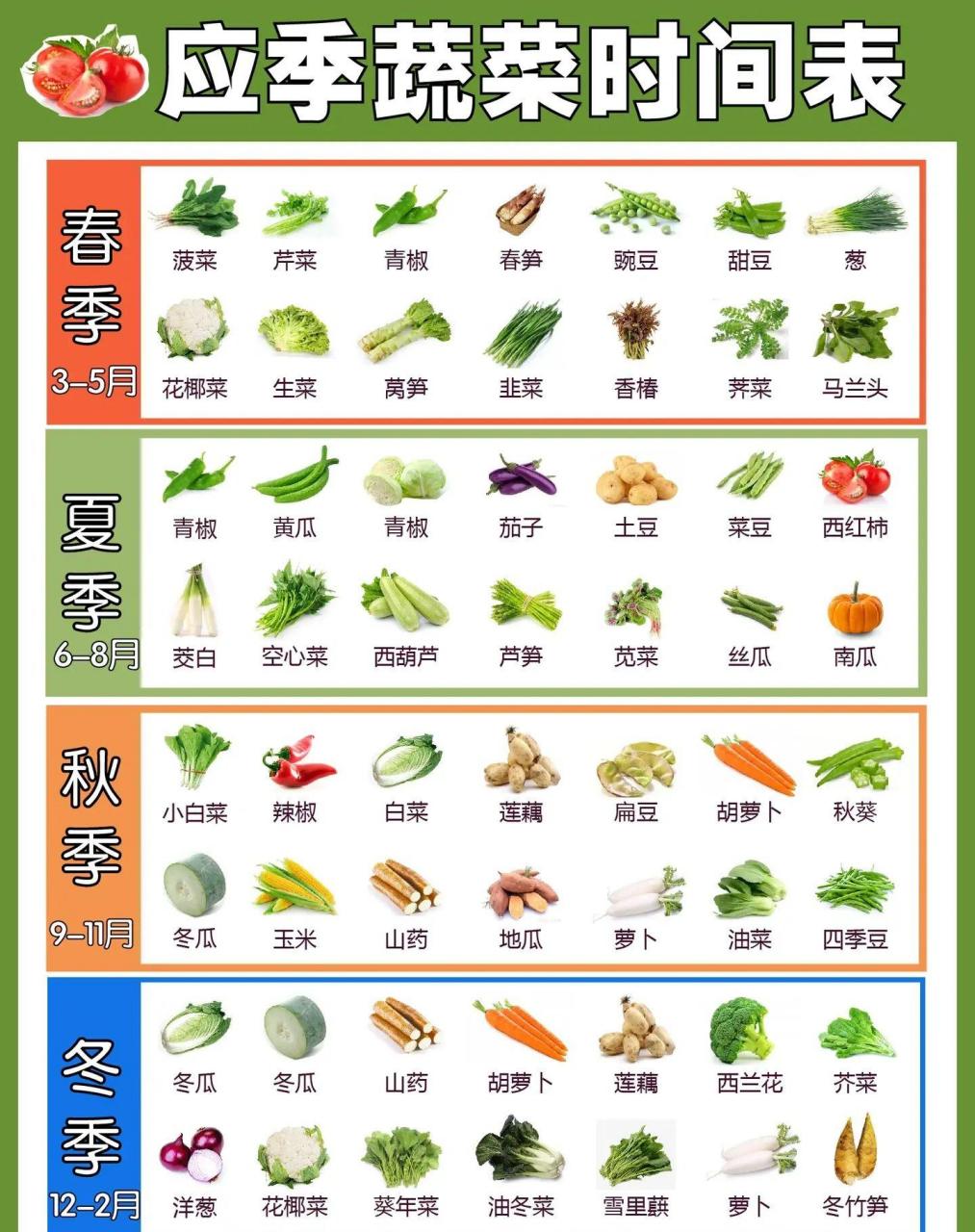 冬季时令蔬菜一览表图片
