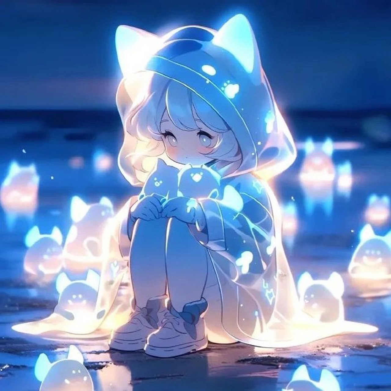 蓝色荧光女生头像 676767