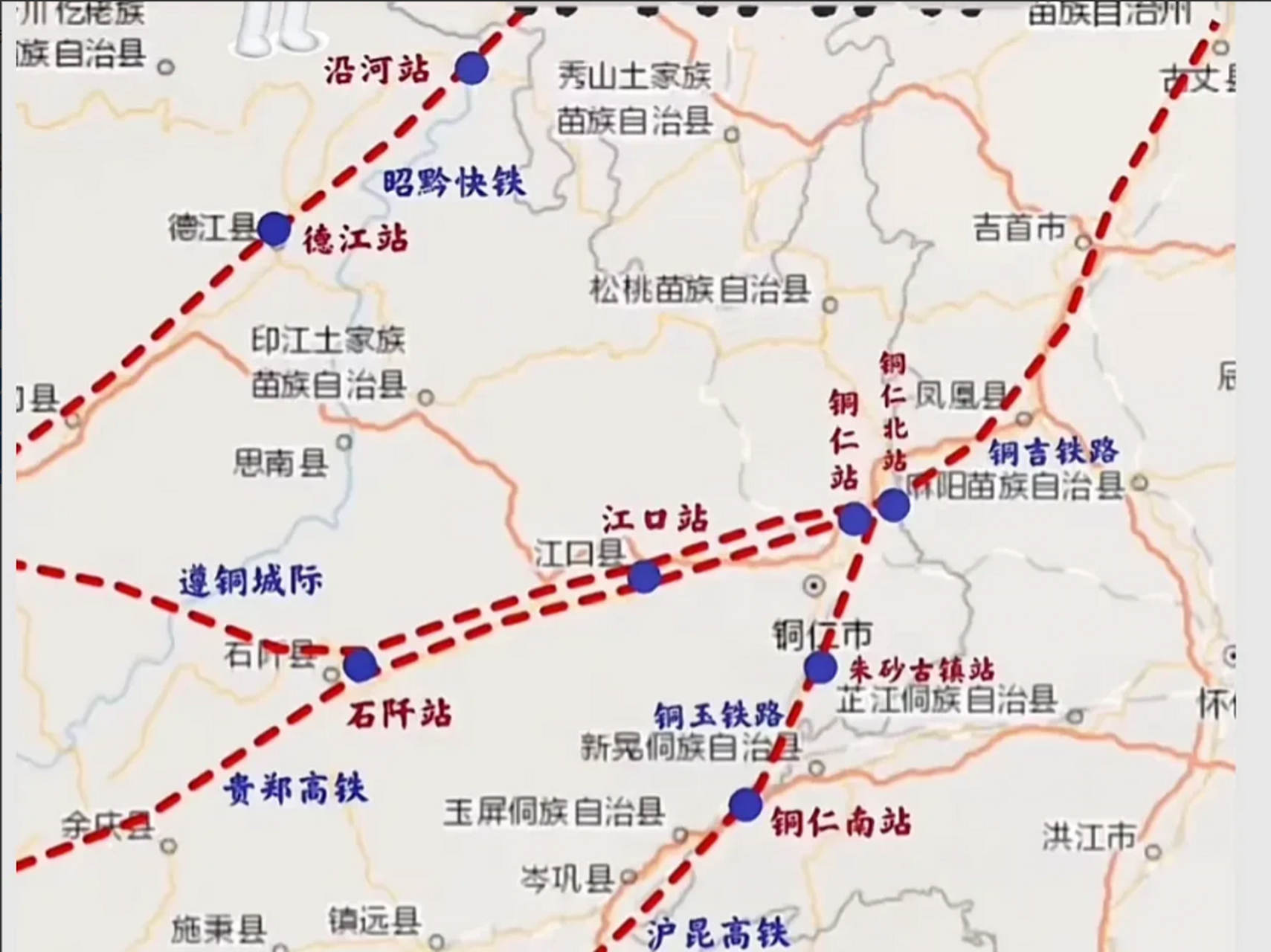 铜仁高铁线路图图片