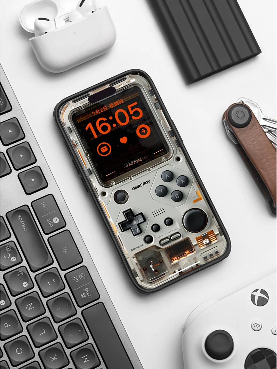 你好,未来游戏机丨手机壁纸  时间日期色值:b56524 game boy未来游戏