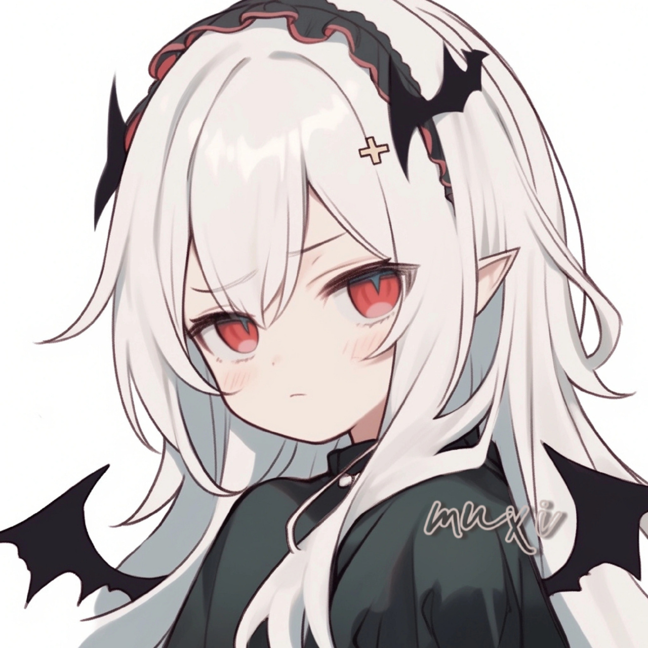 小恶魔少女头像,画风有点酷呀