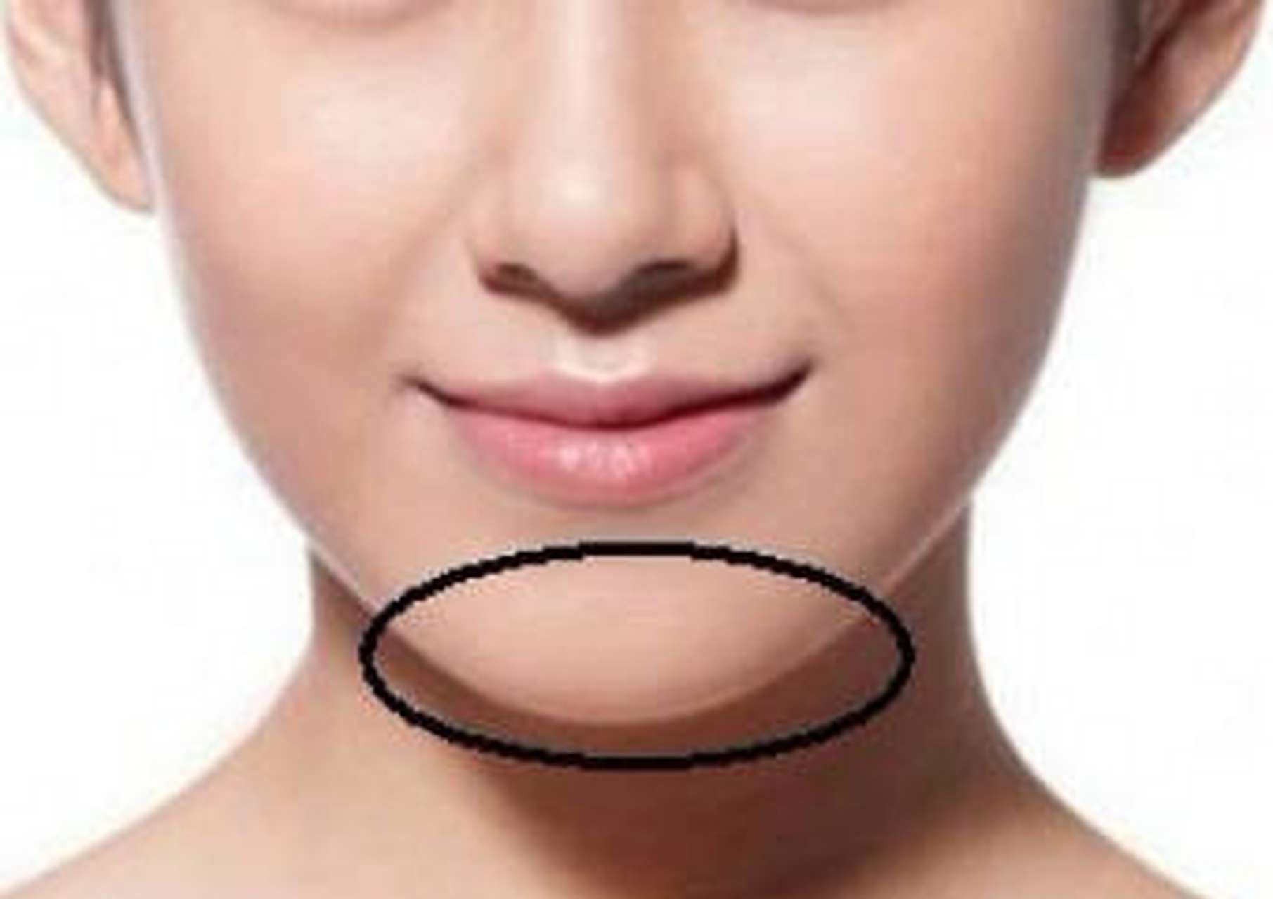 下巴饱满;    在女性之间的交往,下巴是一个重要的观察的一个对象