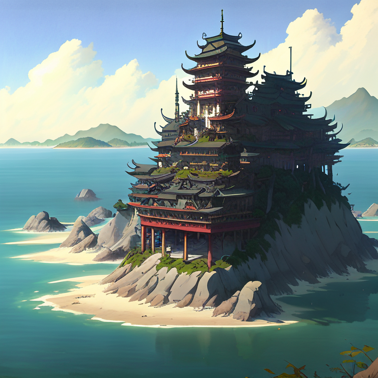 更许野夫寻上着,十洲三岛一宫城.闲适,开阔,朦胧#百度ai绘图黑科技