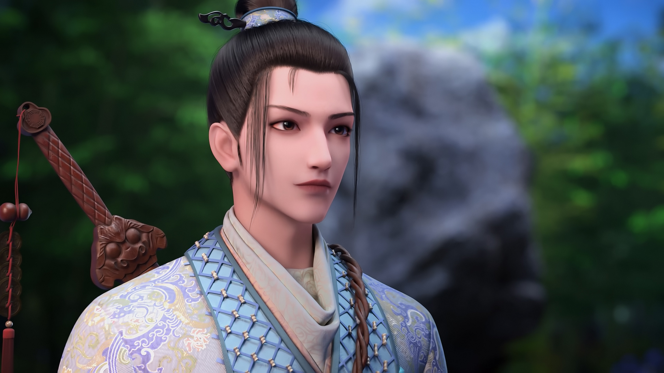 国漫推荐|《暗河传》国漫男神慕青羊高清壁纸:剑为凶,花为吉,也不清楚