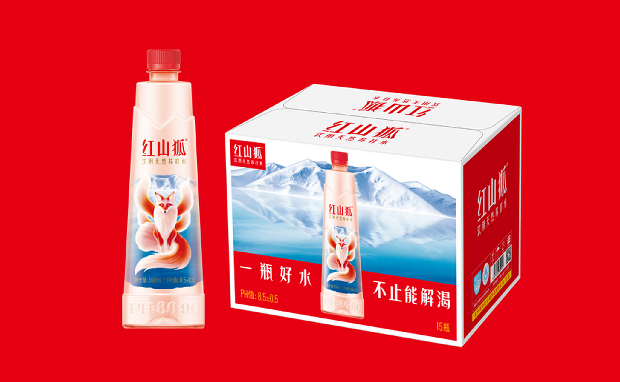 红山狐饮用天然苏打水(550毫升) #饮用天然苏打水#  1.