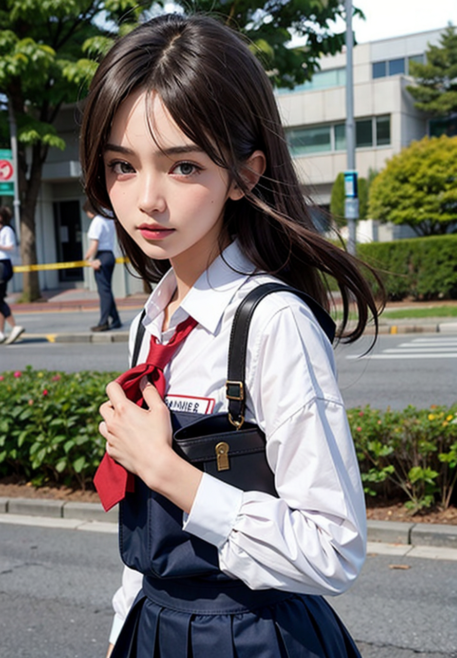 ai美女校花街拍 #校花# #校服# #街拍美女