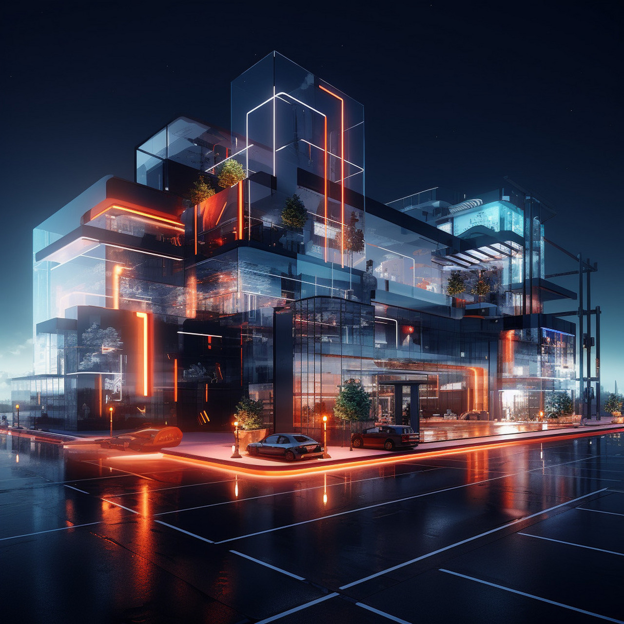 办公楼夜景#晒出你生活里幸福的瞬间