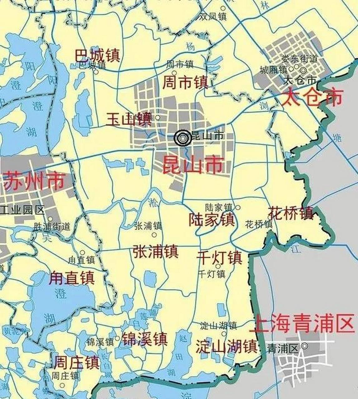 昆山地图各镇全图高清图片