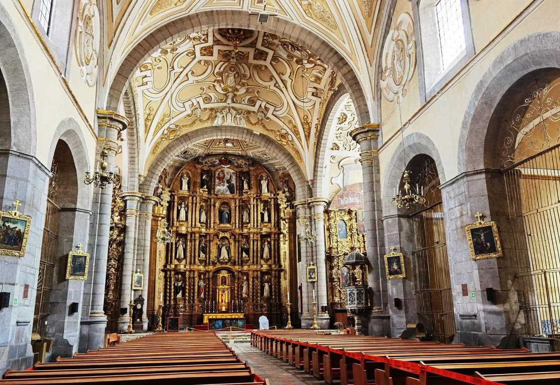 墨西哥puebla黄金教堂capilla del rosario, templo de santo domingo