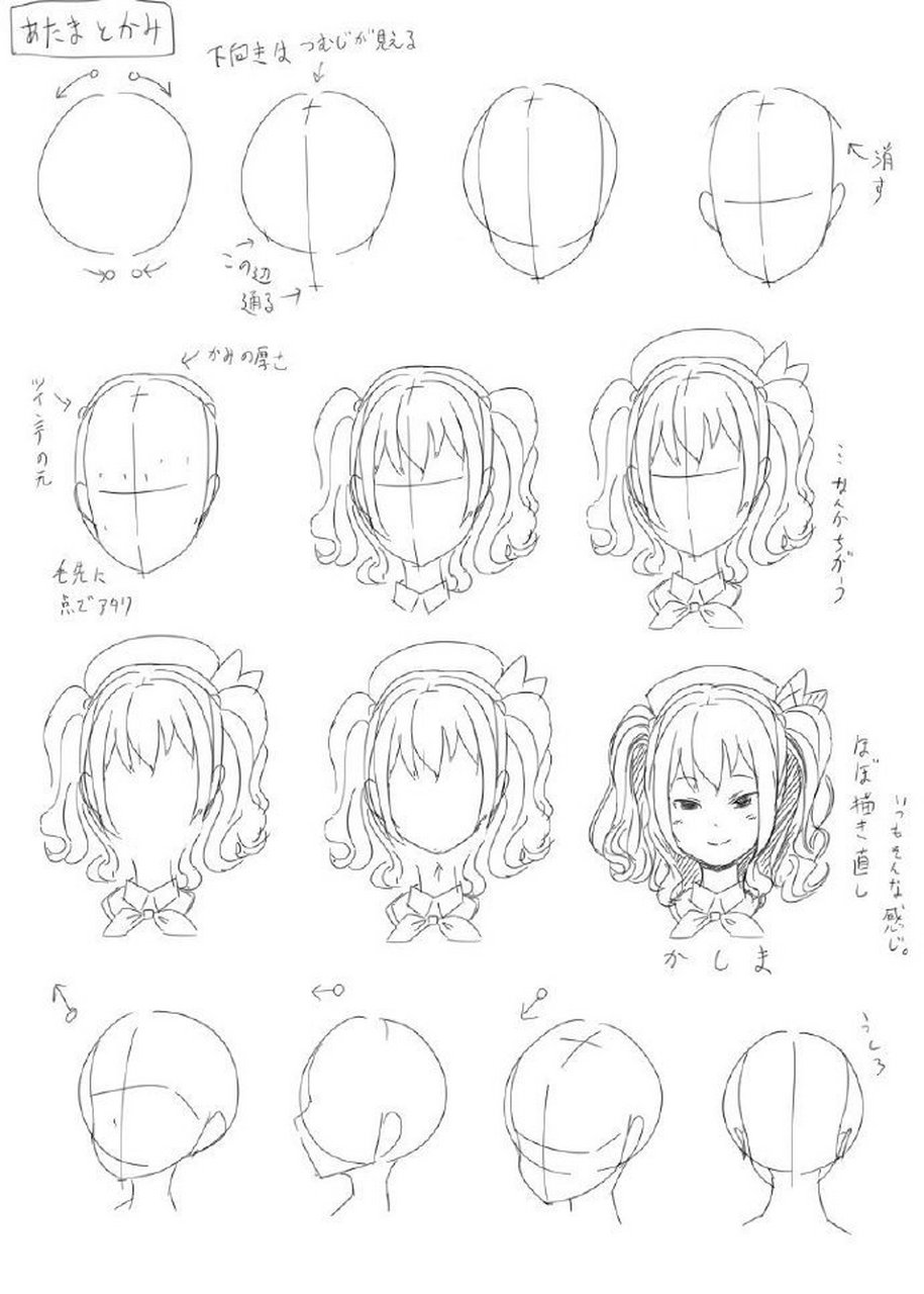 板绘素材#动漫二次元人物发型画法参考.