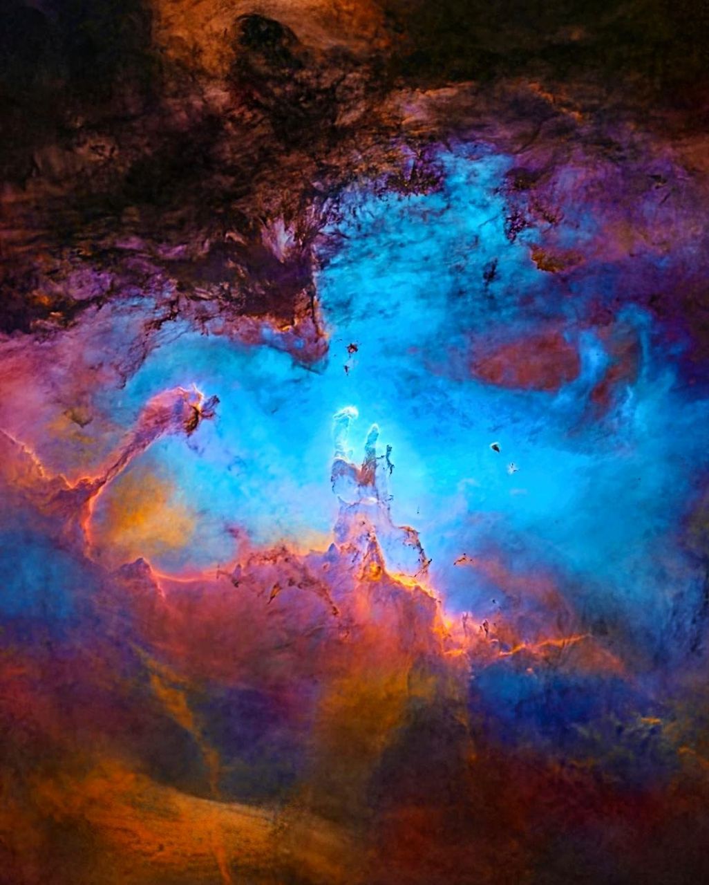 被哈勃和韦伯望远镜多次拍摄的创生之柱,其实只是老鹰星云的一小部分