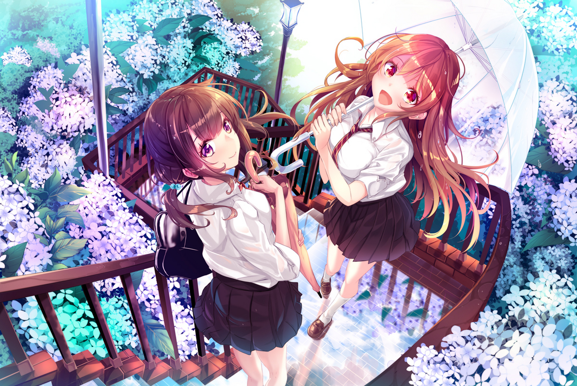 锁屏# #二次元美图# 两处春光同日尽,居人思客客思家.