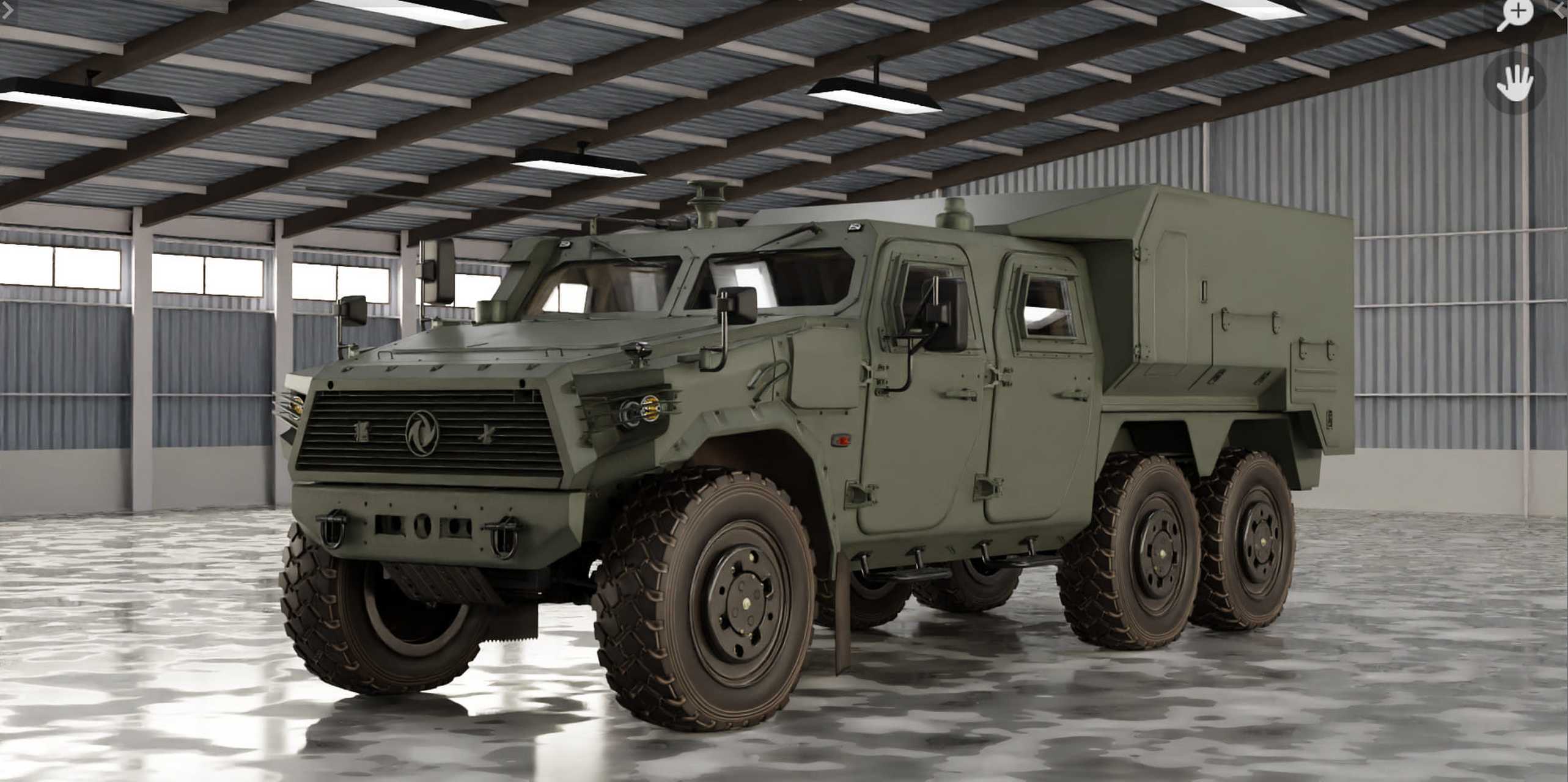 这是去年在珠海航展上亮相的猛士高机动车辆无人机群作战系统.