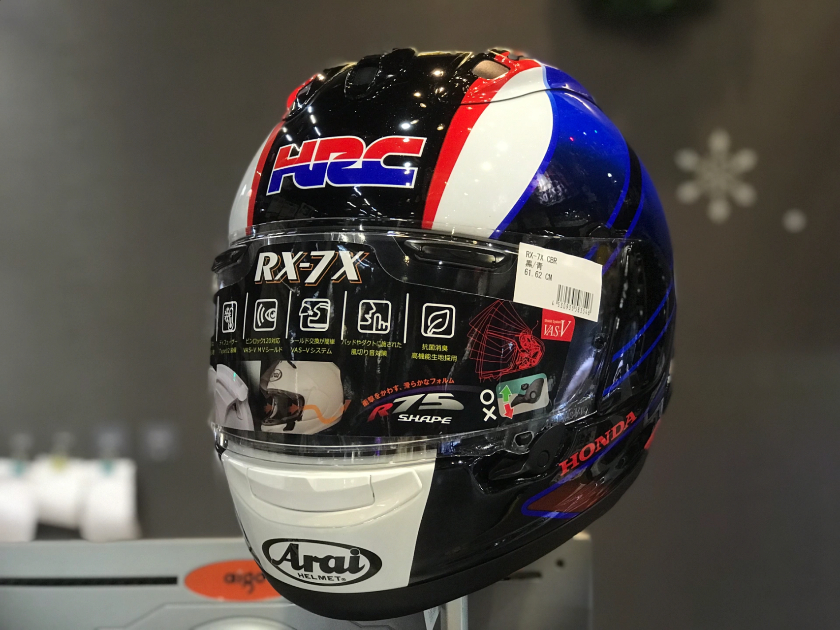 arairx-7xcbr本田hrc联名款黑红蓝机车头盔#回头率超高的机车装备