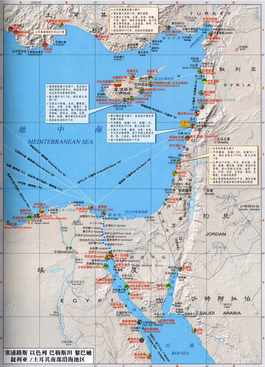 地中海红海地图图片