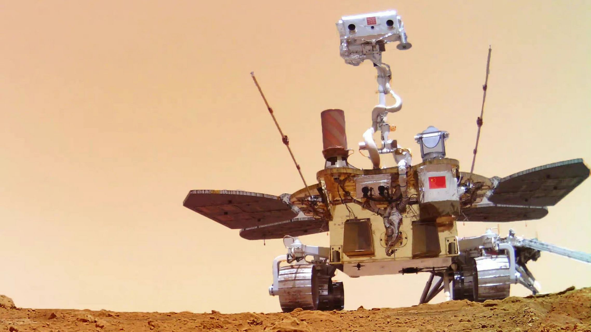 2021年5月15日,祝融号火星车成功登陆火星乌托邦平原