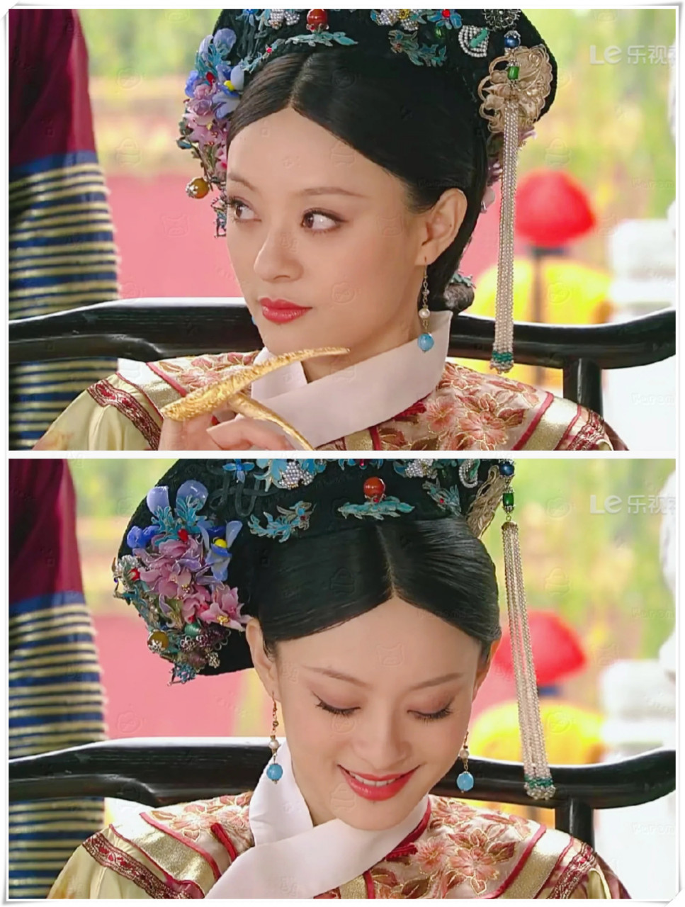 公认嬛嬛的熹妃妆,也就是歪钿子头妆造很美